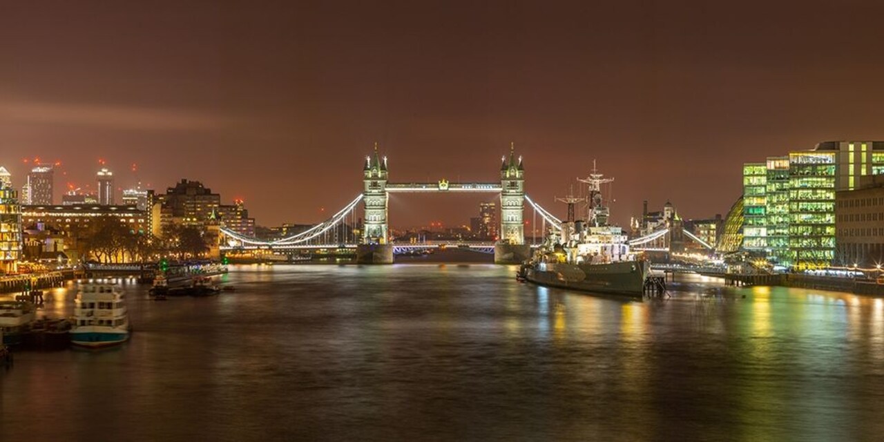 Tower Bridge and HMS Belfast at night Poster Print by Assaf Frank # AF20181217013